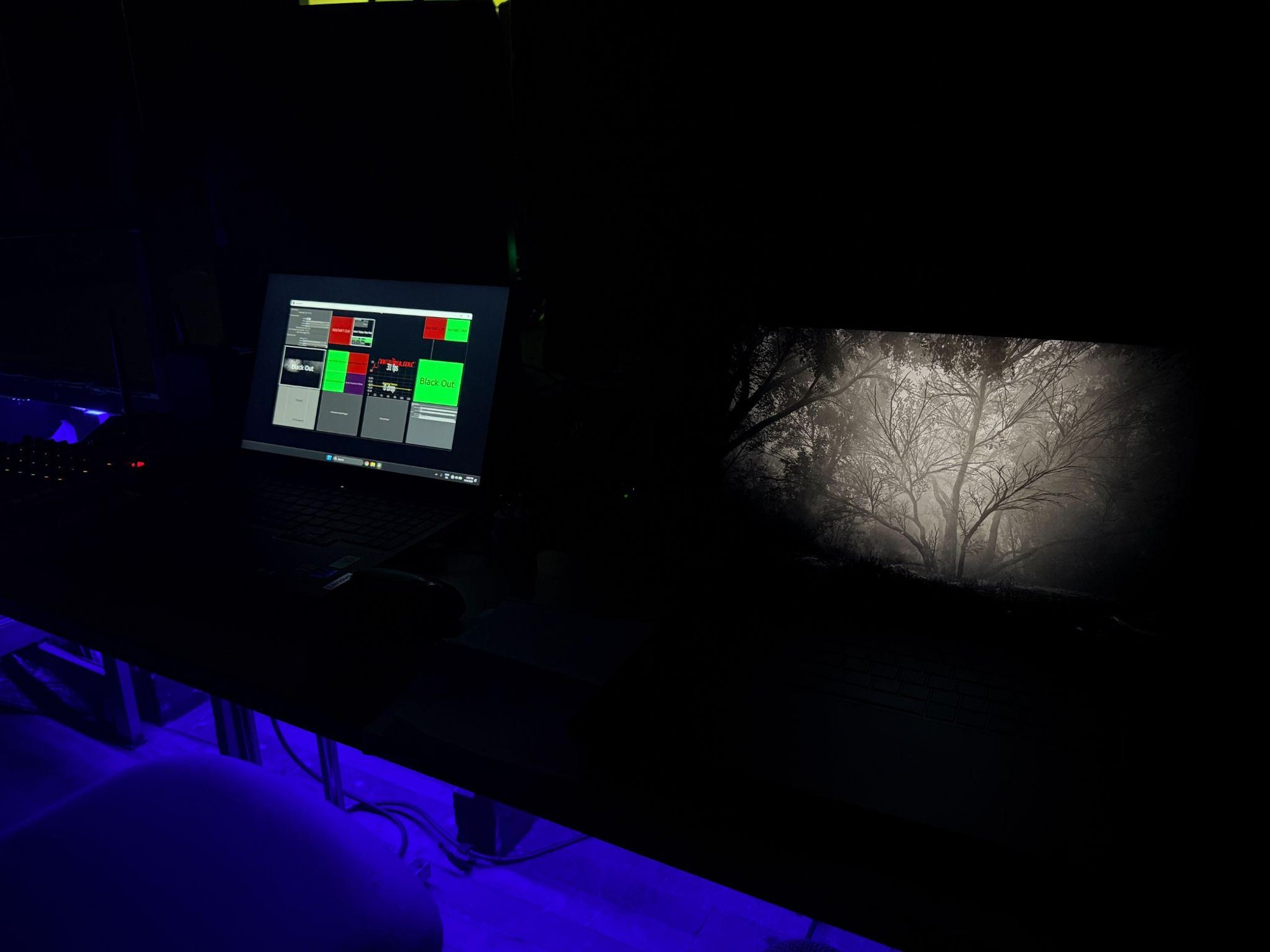 On-stage control interface and projected generative forest